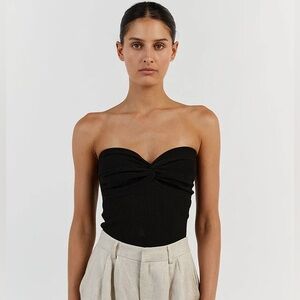 DISSH Anika Twisted Black Knit Top, Size US 6, AUS 10, Medium